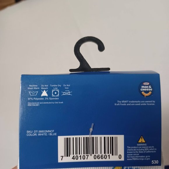 Kraft Mac & Cheese Crew Socks NEW Size Mens 6-12 Novelty -1 Pair -Quirky Logo - Picture 7 of 9